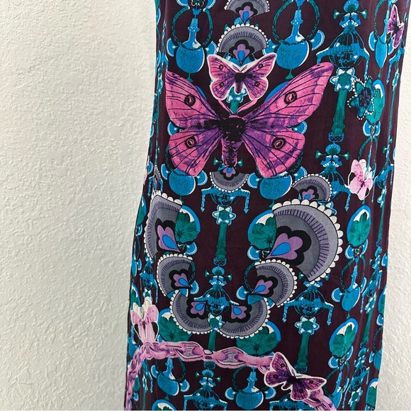 Custo Barcelona Vibrant Floral Maxi Dress in Teal and Magenta - Picture 8 of 10